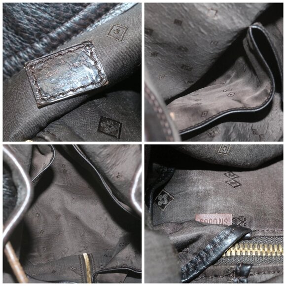 LOUIS VUITTON V line Shoulder Bag fur Black LV Auth th1021 - Picture 15 of 16